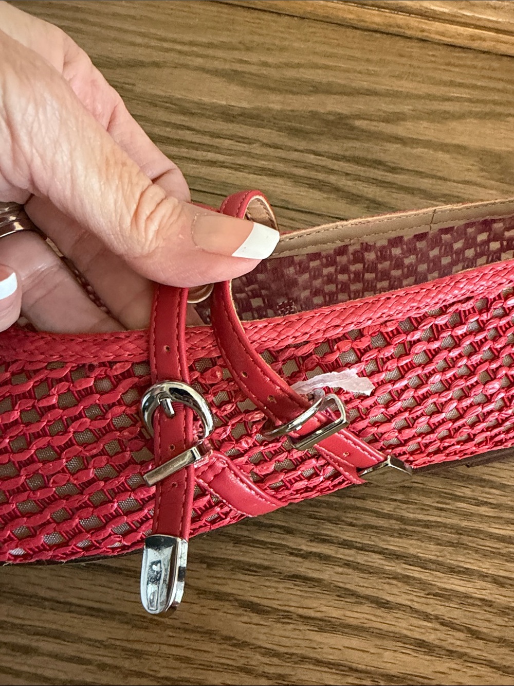 NWT Madden NYC Women's Red Woven Flats with Double Strap - Picture 5 of 7